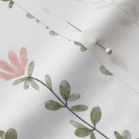 Soft watercolor vertical flowers with white background