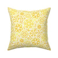 Geometric Summer Blooms in Monochrome Yellow and White - small