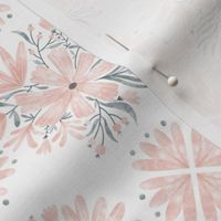 Soft watercolor floral tiles with white background_Small scale