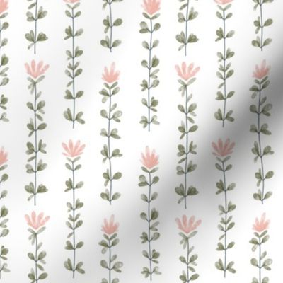 Soft watercolor vertical flowers with white background_Small scale