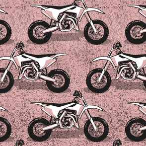 Normal scale // Motocross // monochromatic blush pink background and motorcycles 