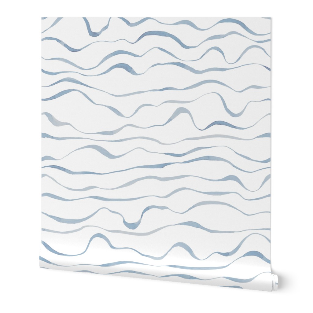 watercolor waves in grey blue
