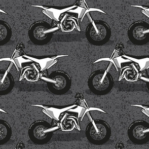 Normal scale // Motocross // monochromatic charcoal grey background and motorcycles 