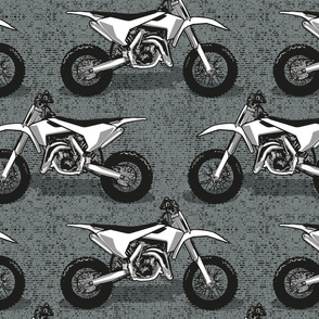 Normal scale // Motocross // grey green background black white and grey motorcycles