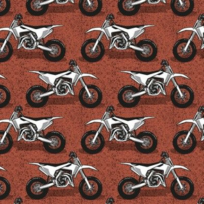 Small scale // Motocross // siena brown background black white and grey motorcycles
