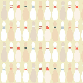 Vintage Bowling Pins - lemon