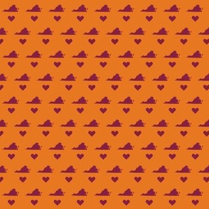 VA little hearts- Orange&Maroon