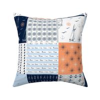 Sailing wholecloth patchwork blanket 