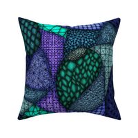 Patchwork Patterns--green and purple