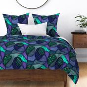 Patchwork Patterns--green and purple