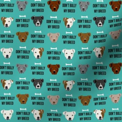 SMALL staffordshire terrier staffy bully psa dog breed fabric teal