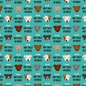MINI staffordshire terrier staffy bully psa dog breed fabric teal