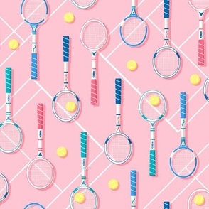 Retro Tennis Racquets Pink 80s