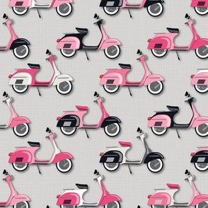 Vespas Galore *PINKS on Gray 50%