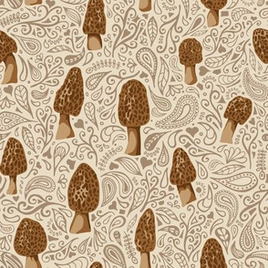 morel mushrooms - doodles and paisleys
