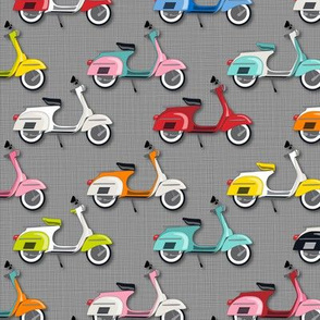 Vespas Galore *Multi on Gray 50%