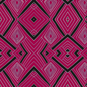 Mudcloth style wallpaper Pink Bold Pattern