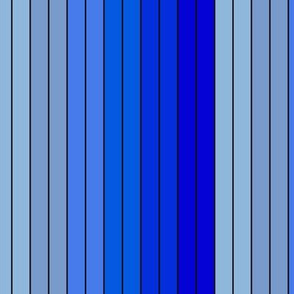 70's Graphic Stripes in Blue Ombre