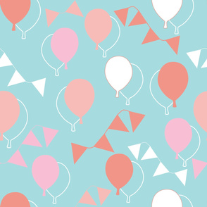 Blue birthday party pattern