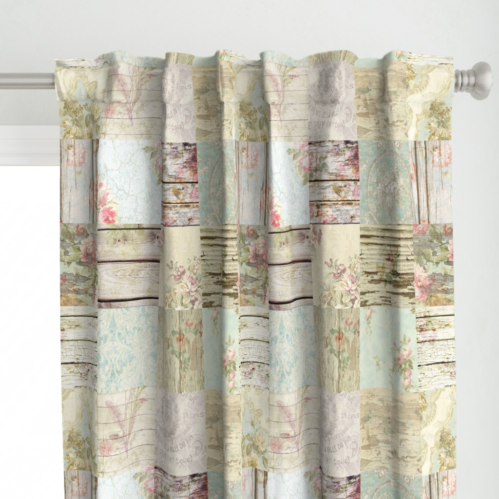 Shabby Floral Wholecloth quilt