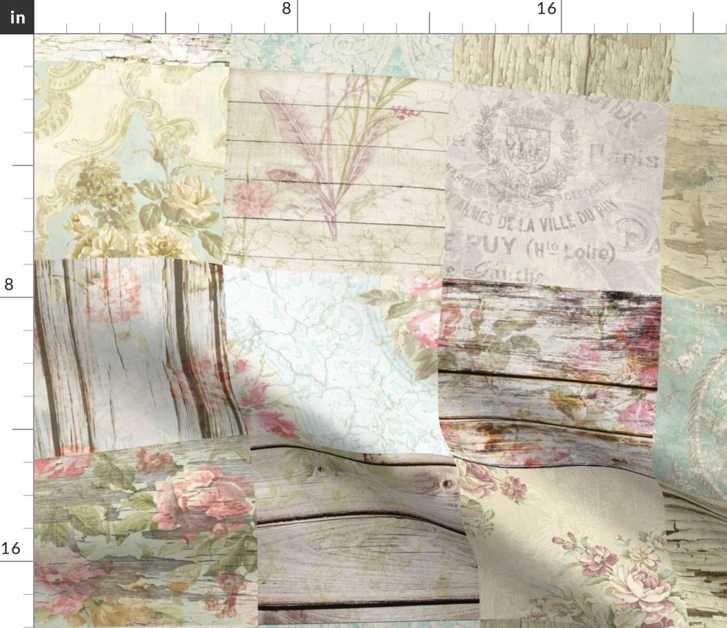 Shabby Floral Wholecloth quilt