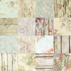 Shabby Floral Wholecloth quilt rotated