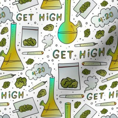 #77 medium scale / smoking marijuana white background