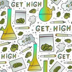 #78 large scale / smoking marijuana white background