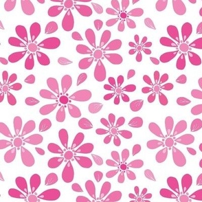 Retro flowers in pink from Anines Atelier. Use the design for girls room decor and pink retro scrub cap