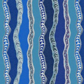 Aboriginal Stripes-blue