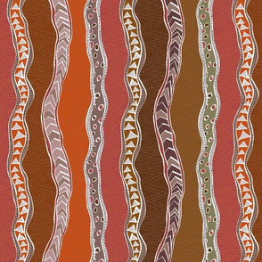 Aboriginal Stripes-orange earth