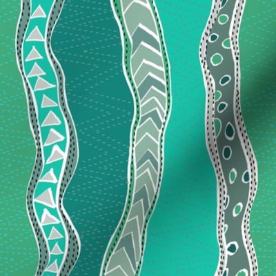 Aboriginal Stripes-green earth