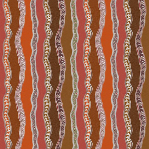 small Aboriginal Stripes-orange earth