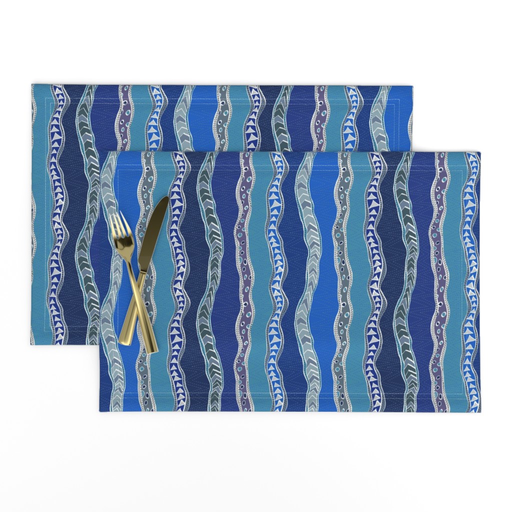 small Aboriginal Stripes-blue