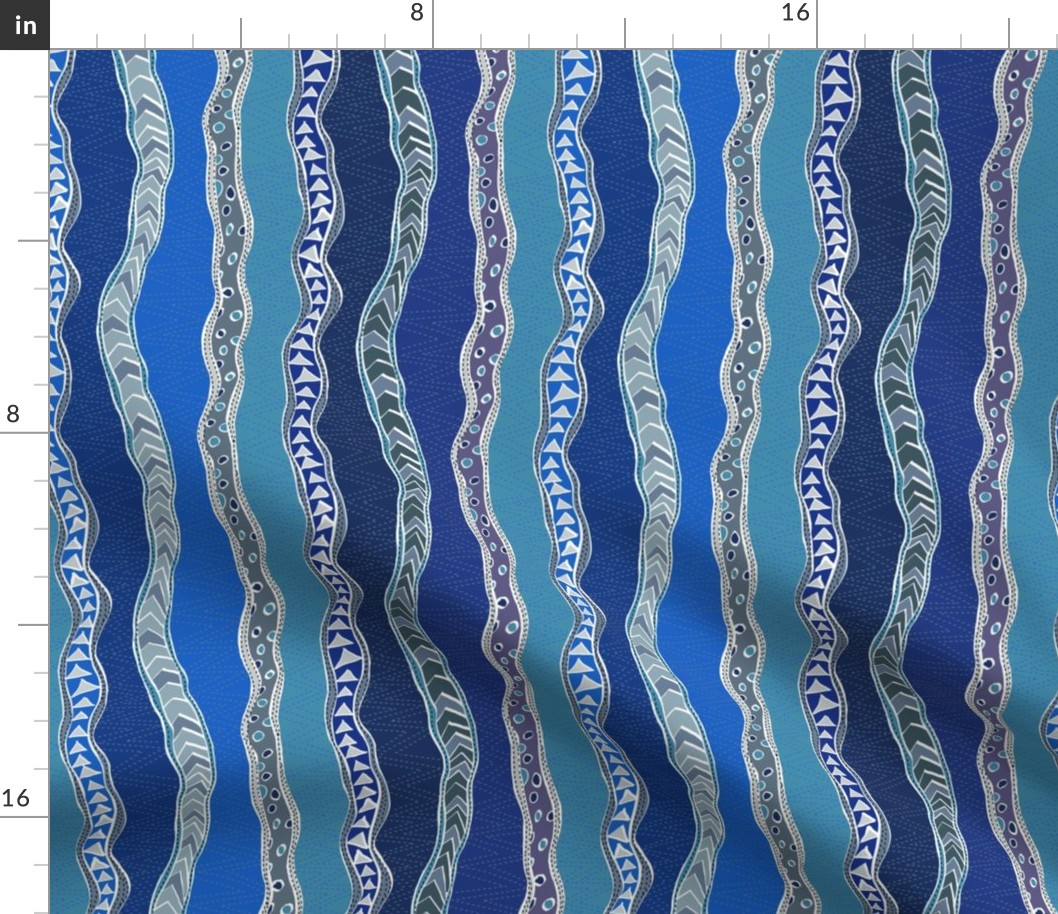 small Aboriginal Stripes-blue