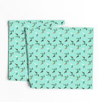 boxer in scrubs fabric - doctor, nurse, cute design - mint