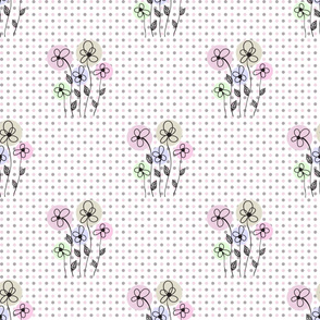 polka dot flower seamless