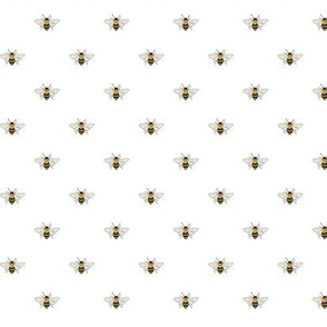 Bees on White - tiny scale