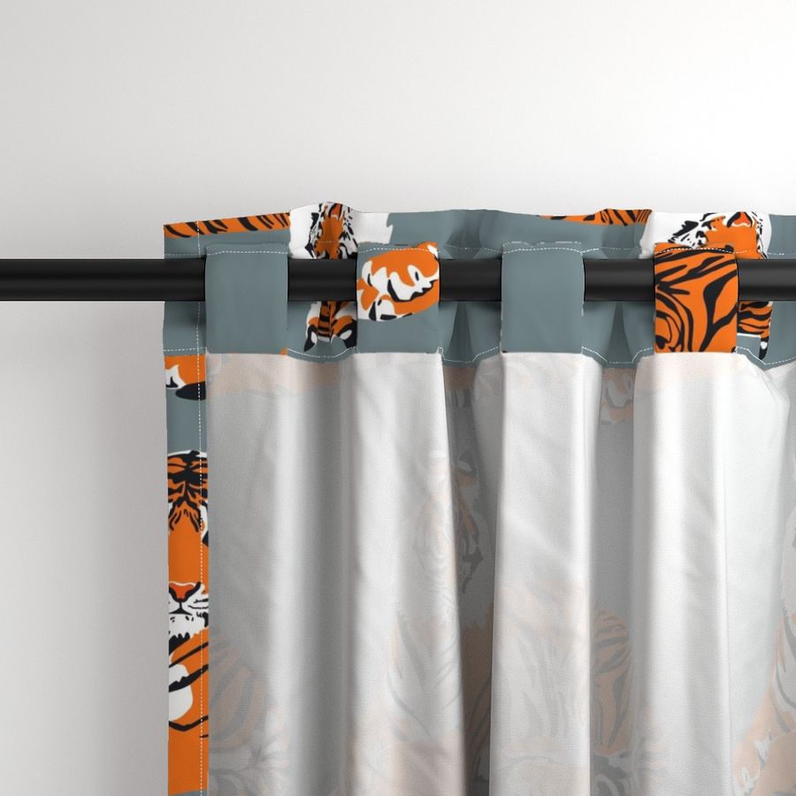 Tigers on slate blue - large scale