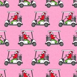 Golf Cart Santa - Christmas Holiday - pink - LAD20