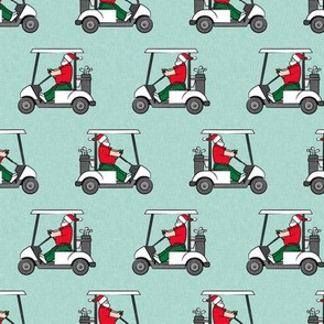 Golf Cart Santa - Christmas Holiday - mint - LAD20