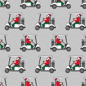 Golf Cart Santa - Christmas Holiday - grey  - LAD20