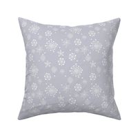 Little snow flake and crystal sparkle abstract winter wonderland design neutral nursery trend lilac gray white