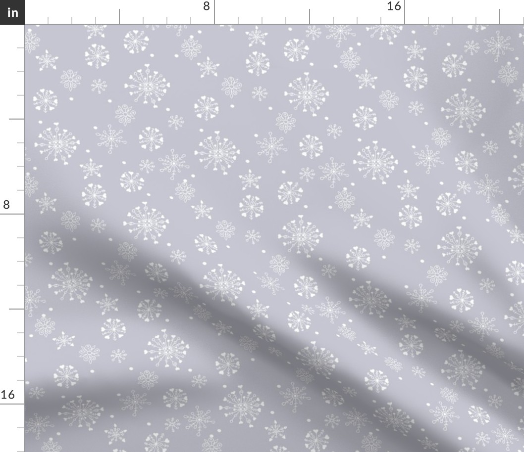 Little snow flake and crystal sparkle abstract winter wonderland design neutral nursery trend lilac gray white