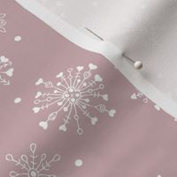 Little snow flake and crystal sparkle abstract winter wonderland design neutral nursery trend mauve pink white