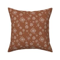 Little snow flake and crystal sparkle abstract winter wonderland design neutral nursery trend rust white