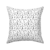Flute Music Note Pattern White