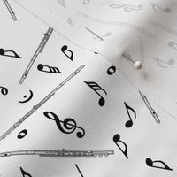 Flute Music Note Pattern White