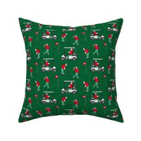 Golfing Santa - golf themed Santa Claus Christmas - green - LAD20