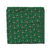 Golfing Santa - golf themed Santa Claus Christmas - green - LAD20